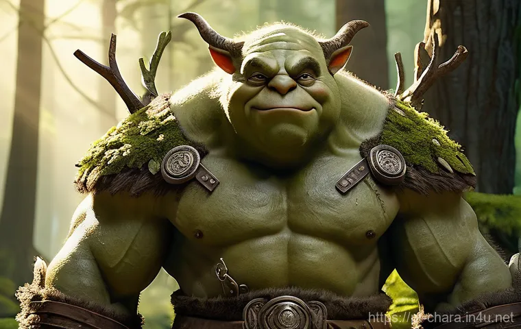 캐릭터디자인 직무에서의 소통 스킬 개발 - **Prompt Title: The Gentle Guardian of the Whispering Woods**
    **Description:** A male ogre, exce...