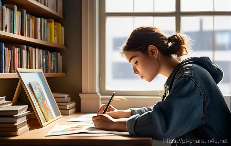 캐릭터디자인 업계 네트워킹 팁 - Prompt 1: "The Authentic Character Designer's Studio"**