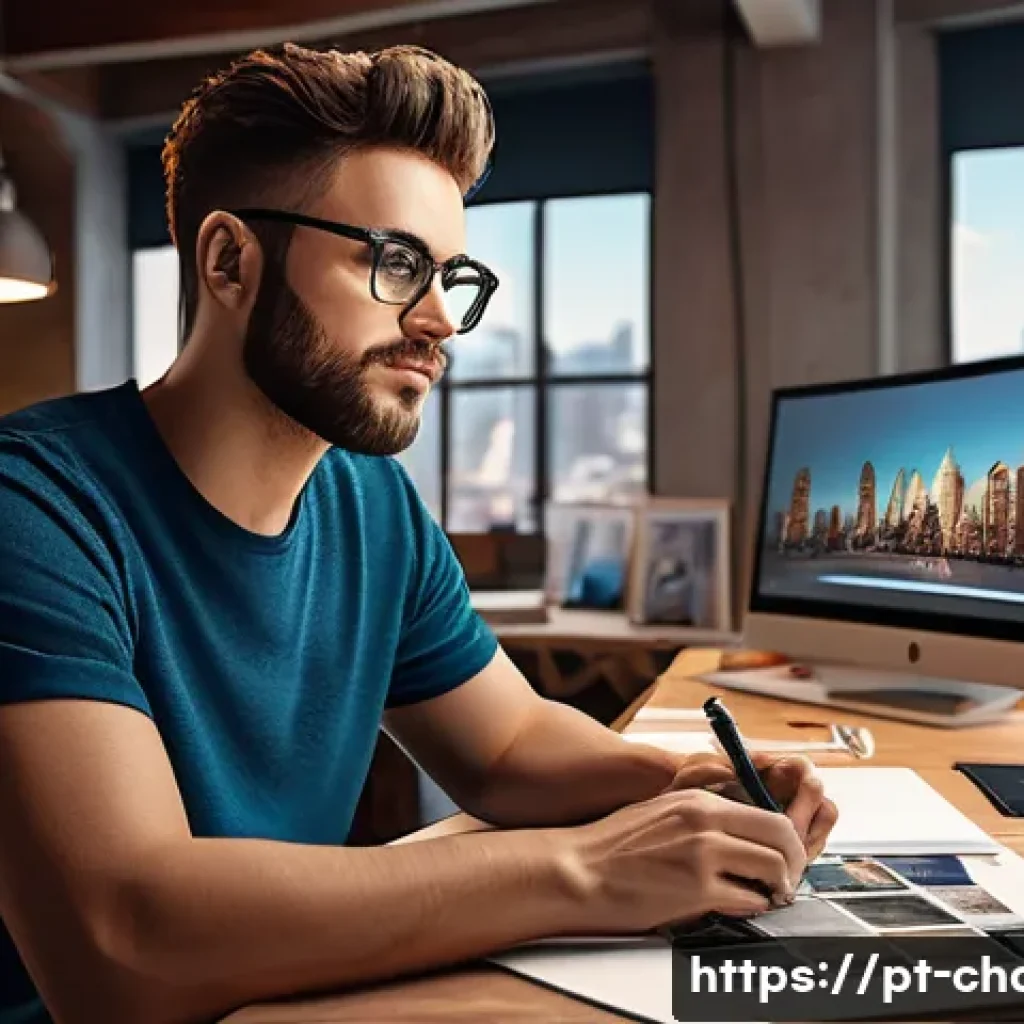 캐릭터디자이너로서 시장 가치를 높이는 법 - A professional digital artist in a modern creative studio, focused on mastering character design usi...