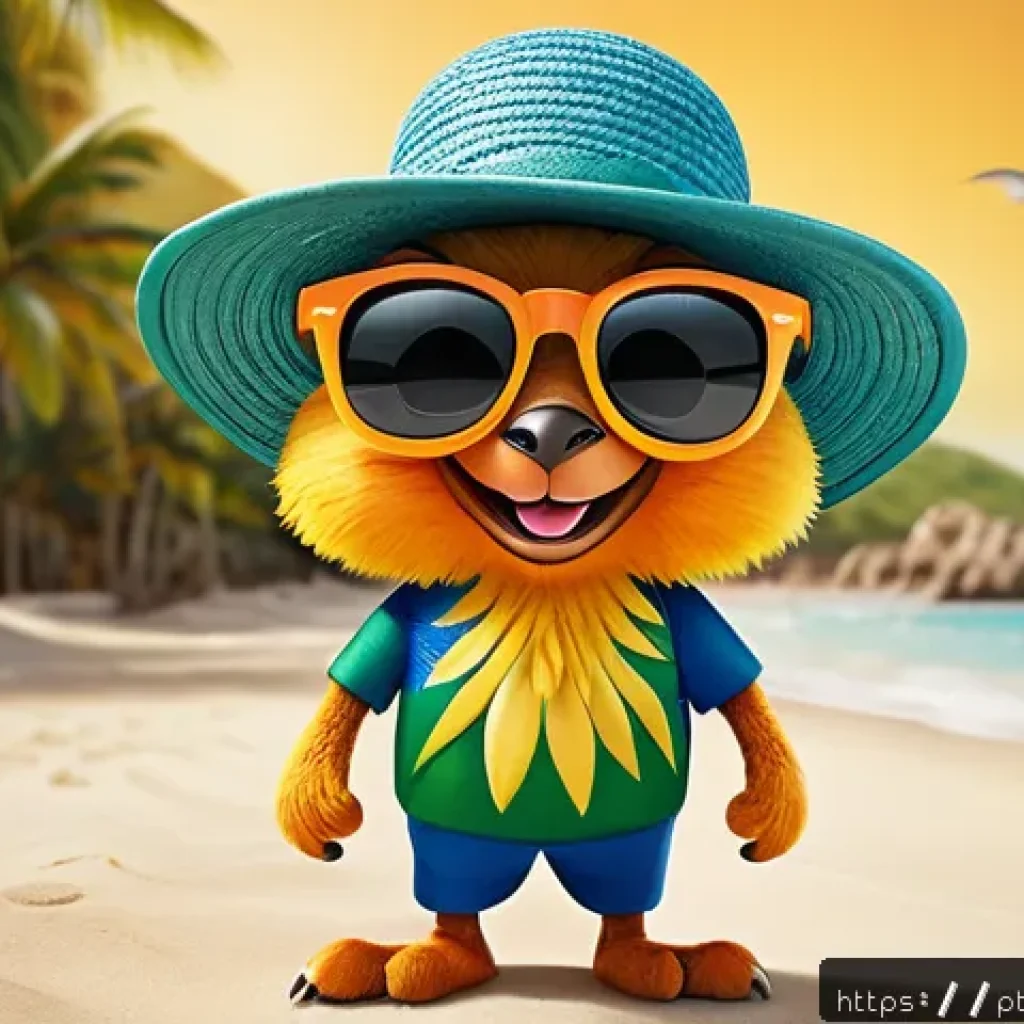 캐릭터디자인으로 브랜드 아이덴티티 구축 - A vibrant, friendly animal mascot character designed for a Brazilian summer campaign, wearing colorf...